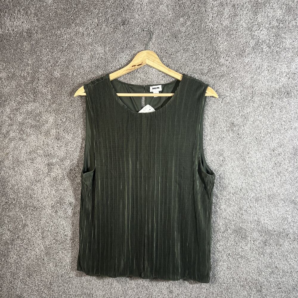 J.Crew Women’s Large Green Sleeveless Ribbed Scoop Neck Lined Knit Tank Top
